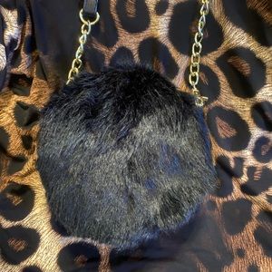 Betsey Johnson faux fur crossbody NWOT